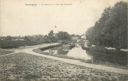 CPA FRANCE 02 "Remigny, le canal et le Port des Carrières" / PÉNICHE / BATELLERIE