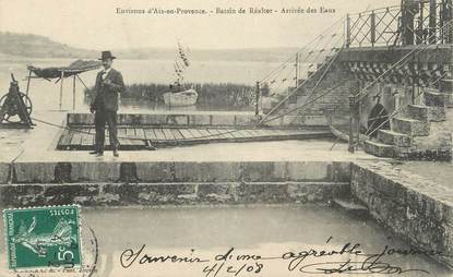 CPA FRANCE 13 " Environs d'Aix en Provence, Bassin de Réaltor, Arrivée des eaux"