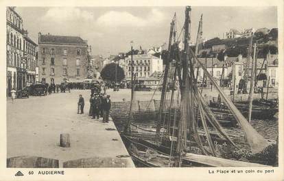 CPA FRANCE 29 " Audierne, La place et un coin du port"