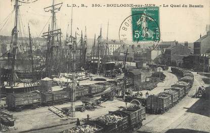 CPA FRANCE 62 " Boulogne sur Mer, Le Quai du Bassin"