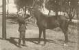 CARTE PHOTO ALGERIE " Kenchela, Un militaire et son cheval"