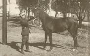 Algerie CARTE PHOTO ALGERIE " Kenchela, Un militaire et son cheval"