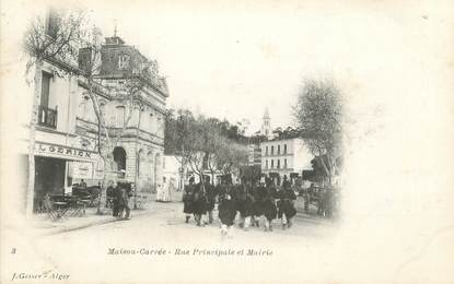 CPA ALGERIE "Maison Carrée, Rue principale et Mairie" / GEISER