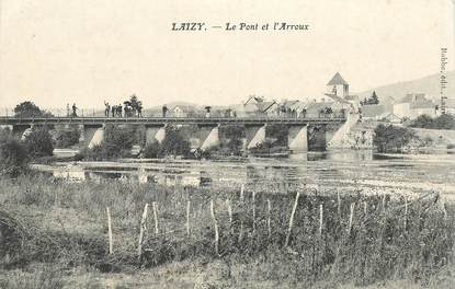 CPA FRANCE 71 "Laizy, le Pont et l'Arroux"