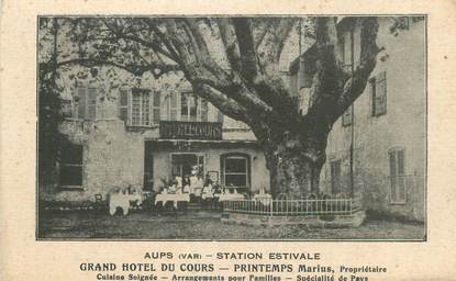 CPA FRANCE 83 "Aups, Grand Hôtel du Cours "