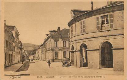 CPA FRANCE 63 " Ambert, L'Hôtel de Ville et le Boulevard Henri IV"