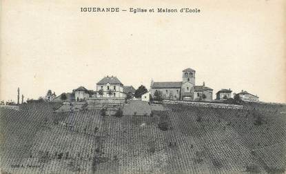 CPA FRANCE 71 "Iguerande, Eglise et maison d'Ecole"