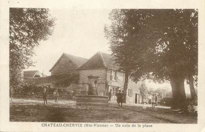 CPA FRANCE 87 "Chateau Chervix, Un coin de la place"