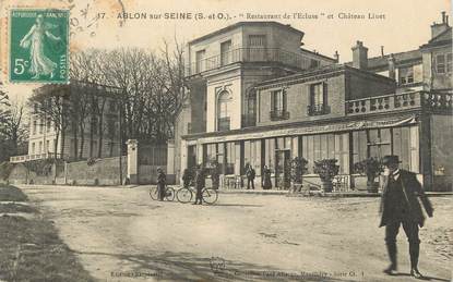 CPA FRANCE 94 "Ablon sur Seine, Restaurant de l'Ecluse et Château Linet"