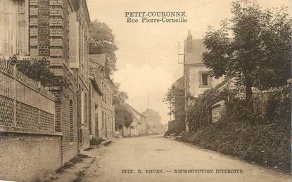 CPA FRANCE 76 " Petit Couronne, Rue Pierre Corneille"