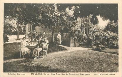CPA FRANCE 76 "Meulers, Les tonnelles du Restaurant Bourgeaud"