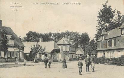 CPA FRANCE 76 " Normanville, Entrée du village"