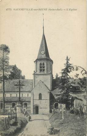 CPA FRANCE 76 "Saineville sur Seine, L'église"