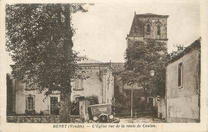 CPA FRANCE 85 "Benet, L'église vue de la route de Coulon"