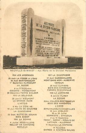 CPA FRANCE 62 "Neuville Saint Waast, monument aux morts"