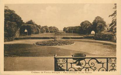 CPA FRANCE 91 "Chateau de Fleury Mérogis, parc extérieur vu fu Perron"