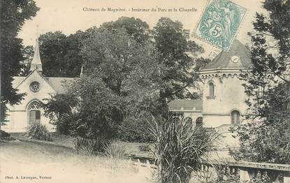 CPA FRANCE 95 "Chateau de Magnitot, intérieur du Parc et la Chapelle"