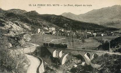 CPA FRANCE 66 "La Forge Del Mitg, le Pont, départ du train"