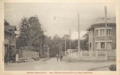 CPA FRANCE 91 "Ste Geneviève, Rue Ste Geneviève et Rue Galliéni"