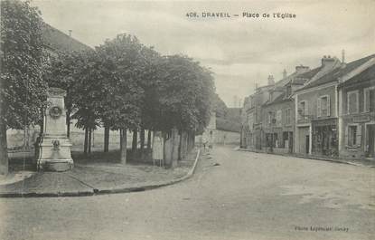 CPA FRANCE 91 "Draveil, Place de l'église"