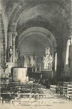 CPA FRANCE 16 "Etagnac, intérieur de l'Eglise"