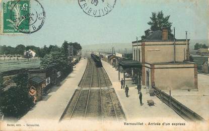 CPA FRANCE 78 "Vernouillet, arrivée d'un express en gare" / TRAIN