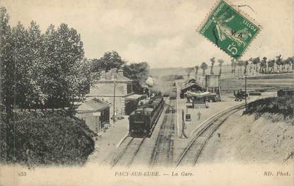 CPA FRANCE 27 " Pacy sur Eure, La Gare" / TRAINS