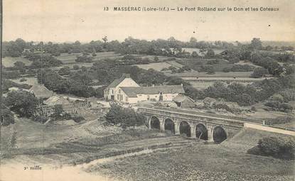 CPA FRANCE 44 " Massérac, Le Pont Rolland sur le Don et les Côteaux"