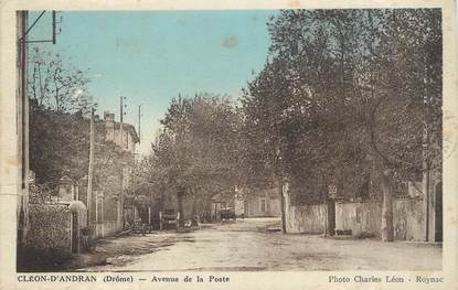 CPA FRANCE 26 " Cléon d'Andran, Avenue de la Poste"