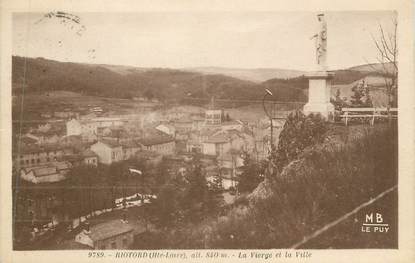 CPA FRANCE 43 "Riotord, La vierge et la ville"