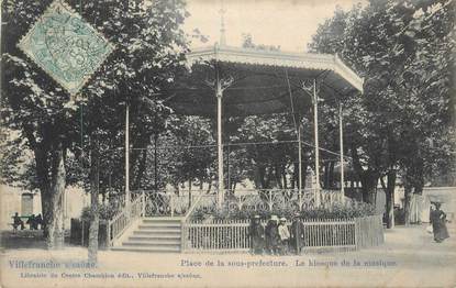 CPA FRANCE 69 " Villefranche sur Saône, Place de la Sous Préfecture, Le kiosque de la musique"