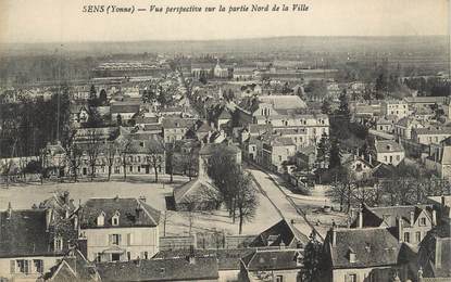 CPA FRANCE 89 " Sens, Vue perspective sur la partie nord de la ville"