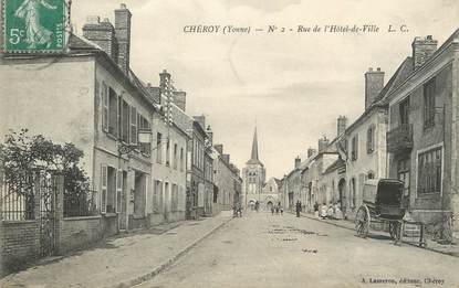 CPA FRANCE 89 "Chéroy, Rue de l'Hôtel de Ville"