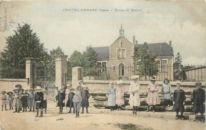 CPA FRANCE 89 "Chatel Gérarde, Ecole et Mairie"