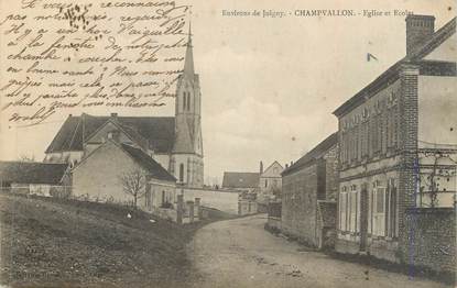 CPA FRANCE 89 " Champvallon, Eglise et Ecoles"