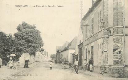 CPA FRANCE 89 " Courlon, La Poste et la Rue des Préaux"