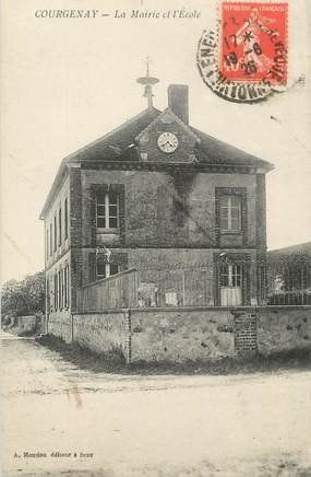 CPA FRANCE 89 " Courgenay, La Mairie et l'Ecole"