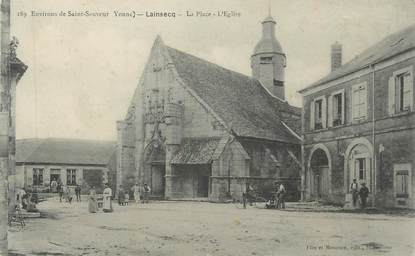 CPA FRANCE 89 "Lainsecq, La place, l'église"