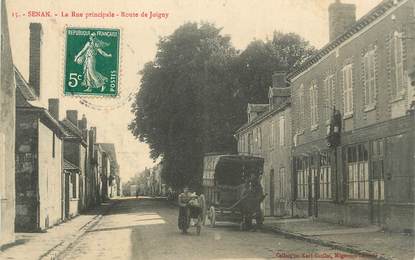 CPA FRANCE 89 " Senan, La rue principale, route de Joigny"