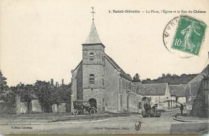 CPA FRANCE 89 " St Sérotin, La place, l'église et la Rue du Château"
