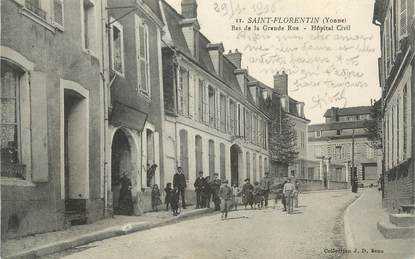 CPA FRANCE 89 " St Florentin, Bas de la Grande Rue, Hôpital Civil"