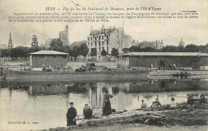 CPA FRANCE 89 " Sens, Vue du bas du Boulevard de Maupreou prise de l'Ile d'Yonne"