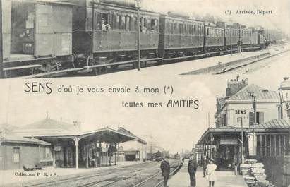 CPA FRANCE 89 " Sens, Gare et trains"