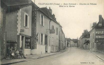 CPA FRANCE 89 " Villevallier, Route Nationale, Hôtel de la Marine"