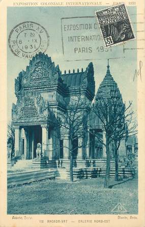 CPA CARTE MAXIMUM / Exposition  coloniale internationale , Paris 1931 , Angkor Vat, Galerie Nord Est