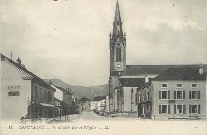 CPA FRANCE 88 " Cornimont, La Grande Rue et l'Eglise"