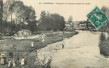 CPA FRANCE 88 " Charmes, Baignade de moutons au canal du moulin"