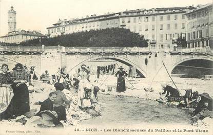 / CPA FRANCE 06 "Nice, les blanchisseuses du Paillon et le pont vieux"