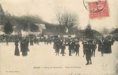 CPA FRANCE 88 " Epinal, Etang de Chantraine, scène de patinage"