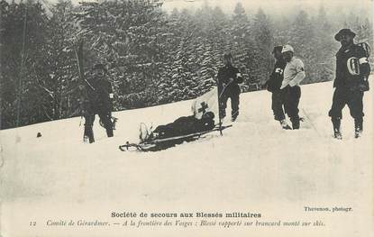 CPA FRANCE 88 "Gérardmer, Société de secours aux blessés militaires" / SKI